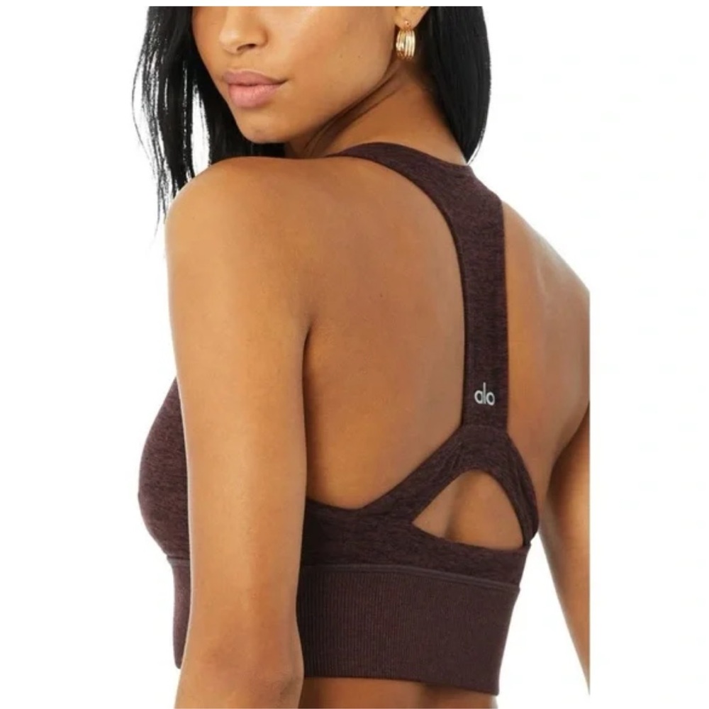 ALO Yoga ALOSOFT Serenity Bra Dark Brown Size S